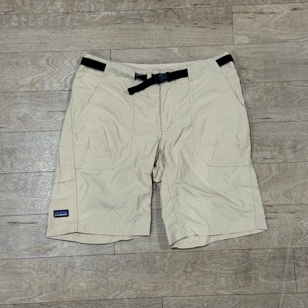 Patagonia Performance Gi IV Shorts Integrated Belt & Cargo Pockets Khaki Size S